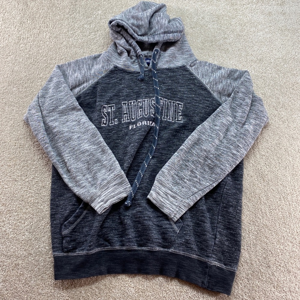 BASIX OF AMERICA Sweater Mens Large‎ Gray St Augustine Florida Graphic Hoodie